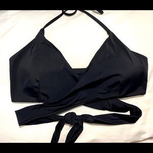Black tie around bikini top size small